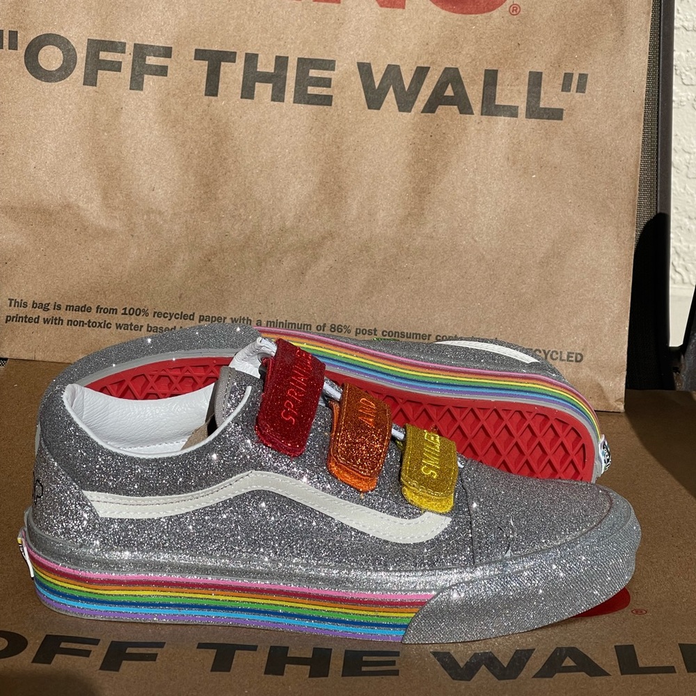 Old Skool Sparkled Rainbow Colored Vans (Flour Shop Edition)🌈 - Picture 8 of 10